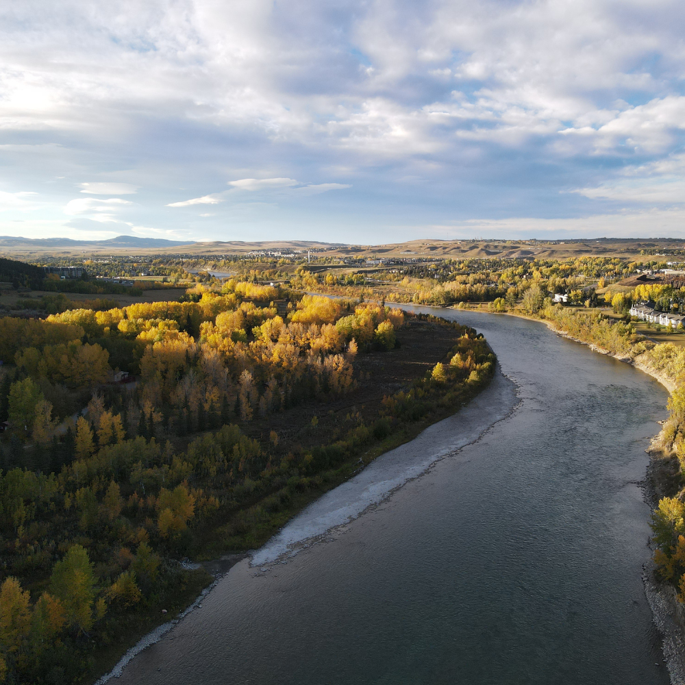 bow river flowing through Cochrane Alberta